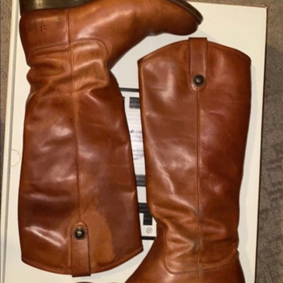 Frye Shoes - Frye Melissa button cowboy boot cognac 6.5 leather fall boot